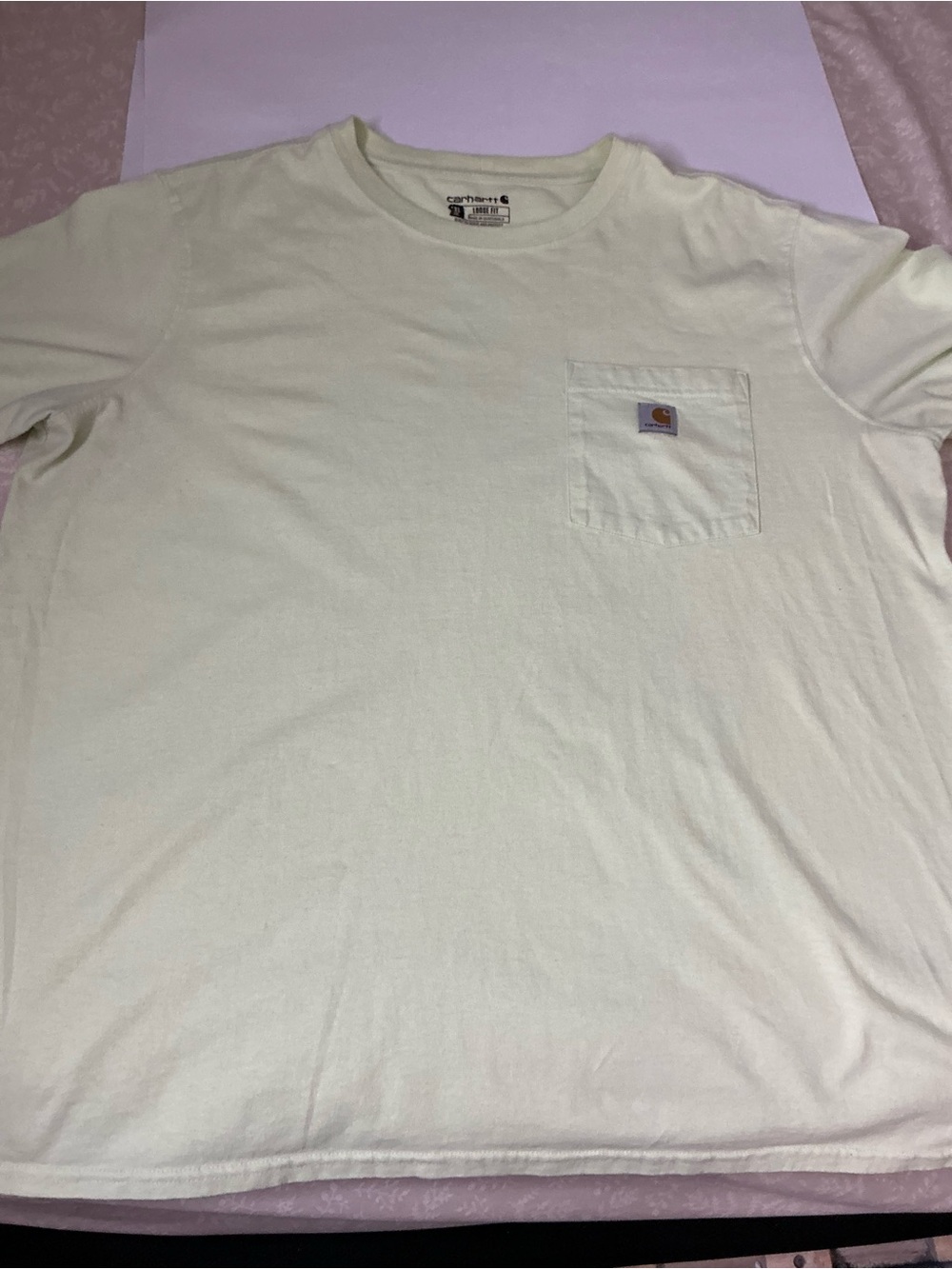 Carhartt Men’s Short-Sleeve Pocket Tee in Light Yellow